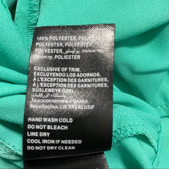 BEBE Turquoise Side Slits Blouse - Picture 7 of 7